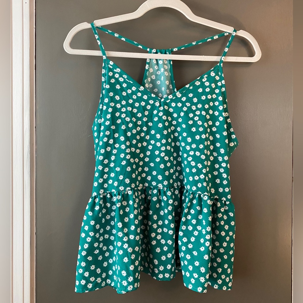 Green Daisy Halter Top